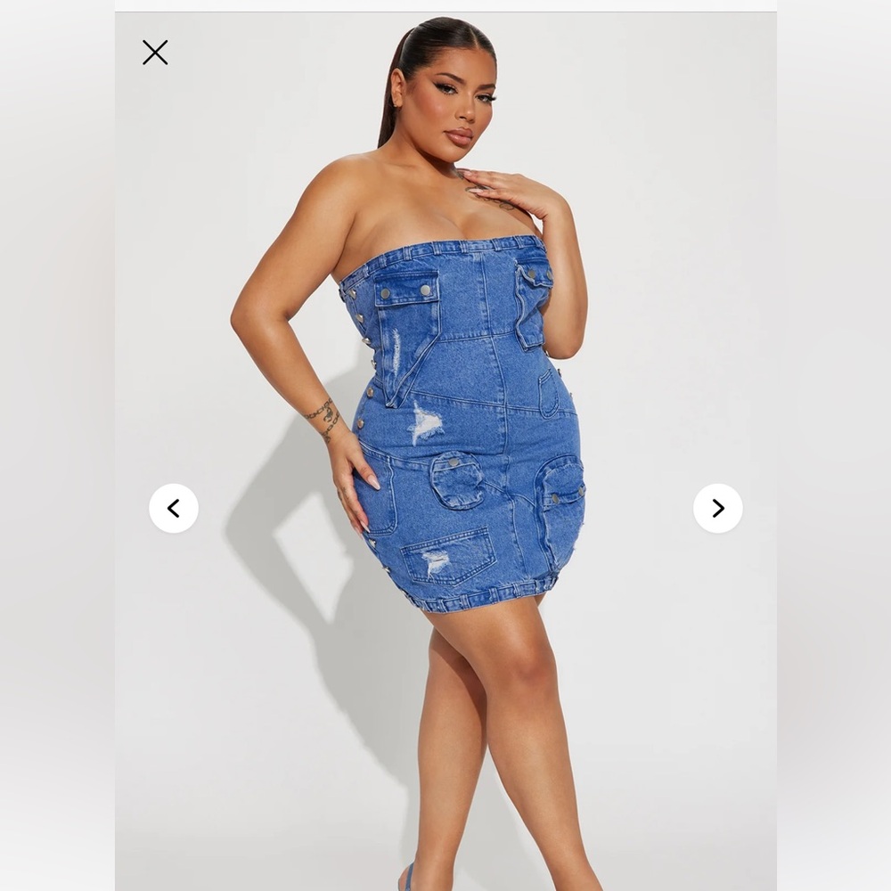 Blue Denim Strapless Dress

Let Me Hold You Denim Mini Dress - Denim